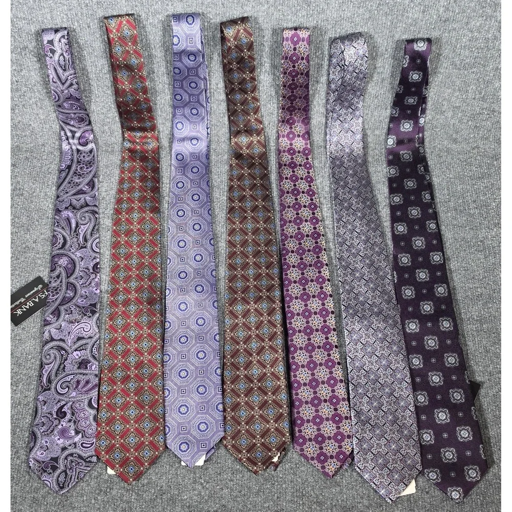 Jos A‎ Bank Signature Collection Tie Lot 7 NWT 100% Silk Paisley Geometric